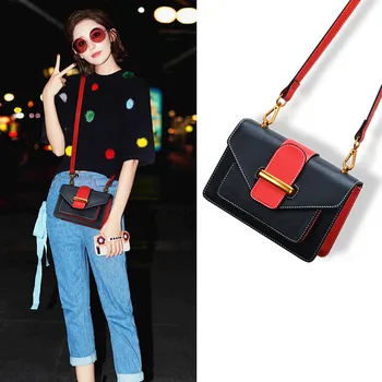 

Women's bags with slany-slung body style ins stylish web celebrity black bag with one shoulder