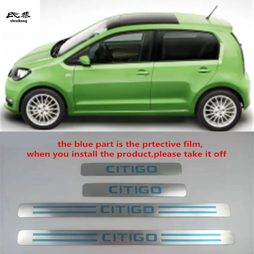 4 шт./лот автомобильные наклейки для 2017 2018 2019 SKODA CITIGO ультратонкая Накладка на
