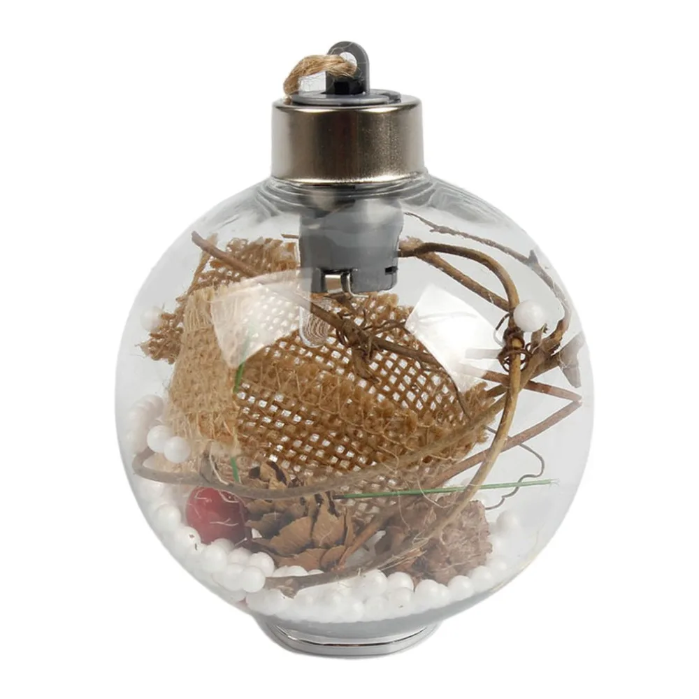 8 см романтическое Рождественское украшение в виде шара, прозрачный ПВХ домашний люминесцентный светильник, подвесной елочный шар