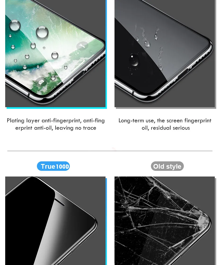 100D полное Защитное стекло для iPhone 7 8 6 6S Plus X Закаленное Защитное стекло для iPhone 11 Pro X XR XS Max