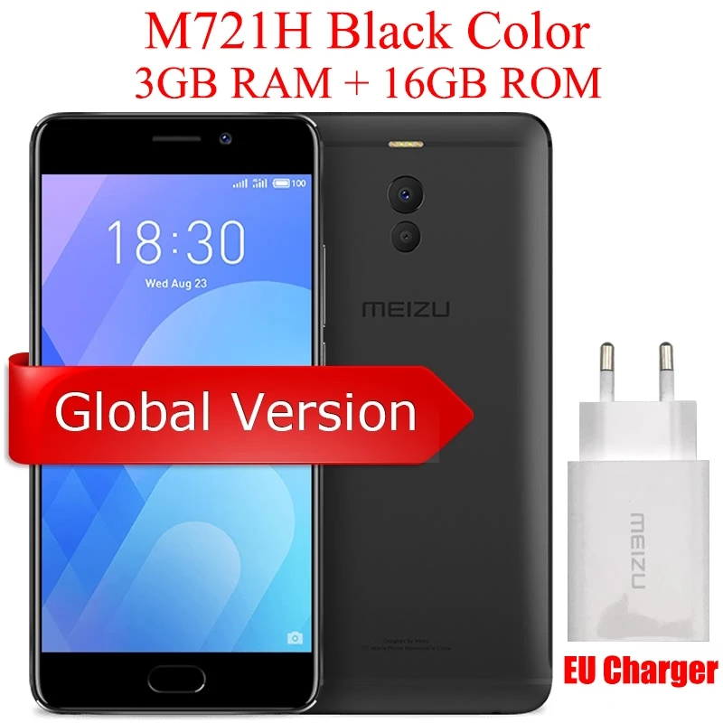 EU Black 3G 16G Meizu M6 Note, 3g, 16G, 4G, LTE мобильный телефон, Восьмиядерный процессор Snapdragon 625, экран 4000 дюймов, мАч, батарея, быстрая зарядка - Цвет: EU Black 3G 16G