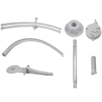 

White Baby Crib Mobile Bed Bell Toy Holder Arm Bracket + Wind-up Music Box