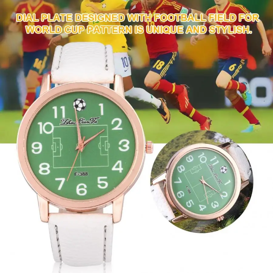 

Clearance 5 Types Simple Fashion Quartz Analog Watch PU/Alloy Strap Football Field Round Dial Wristwatch for Men Male