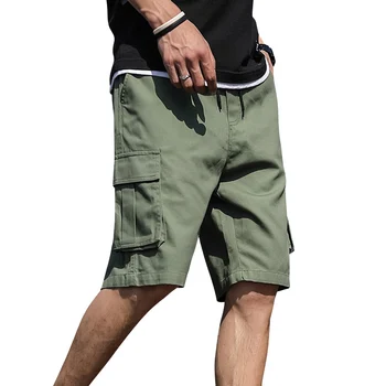 

2020 Men's 100%Cotton Casual Breathable Side Pocket Simple Summer Outdoor Streetwear Wholesale Cargo Shorts