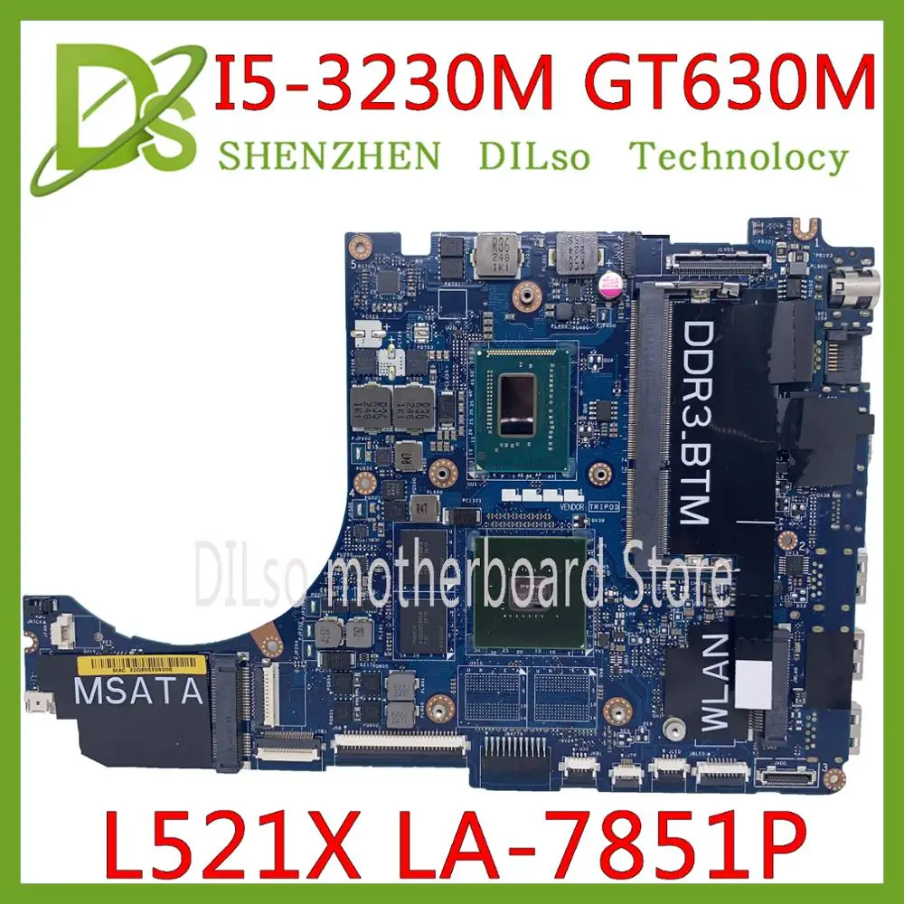 KEFU QBL00 LA 7851P материнская плата для Dell XPS 15 L521X ноутбука CN 0NM71J NM71J I5 3230M GT630M 100%