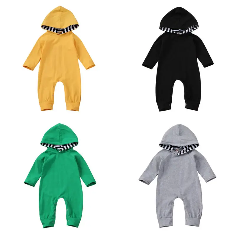 New KIds Baby Boy Girl Clothes Hooded Romper Jumpsuit Playsuit Outfits |