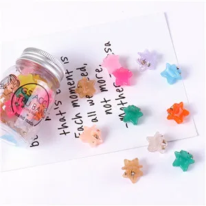 Jelly color stars Модные маленькие цветы дети волосы крабы для волос BB девушки шпильки оснастки клип Детские боковые заколки для волос аксессуары - Цвет: Jelly color stars