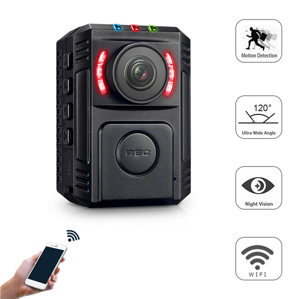  Worn WIFI Portable Wireless Mini Phone APP Motion Detection HD 1080P Pocket Police Body Camera Nigh
