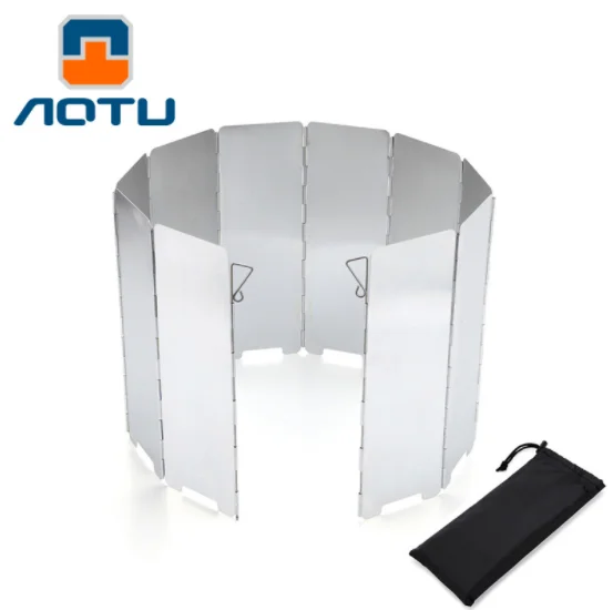 

10 Plates Wind Shield Screens Foldable Outdoor Camping Cooking Cooker Gas Stove Windshield Wind Screen