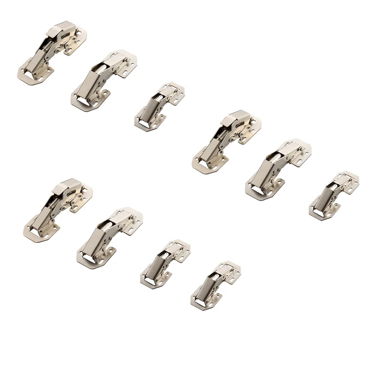 

10PCS 90 Degree No-Drilling Hole Cabinet Bridge Shaped Spring Frog Hinge Full Overlay Cupboard Door Hinges Hardware Accessories