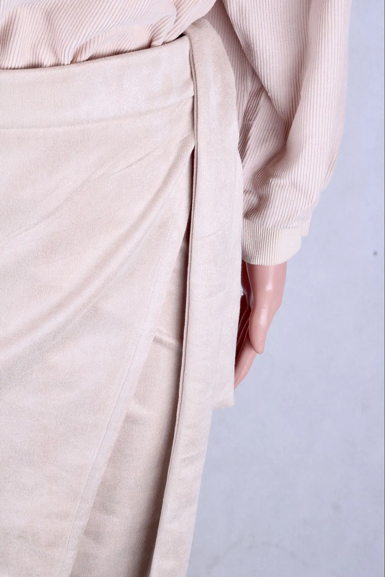 High Waist Women Irregular Solid Split Skirts Ladies Autumn Thicken Casual Midi Skirts Streetwear
