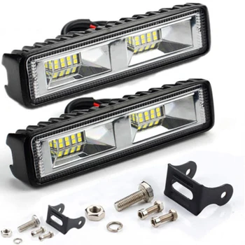 

2x 18W 16LED Durable Super Bright ABS Car Work Light Bar Spot Beam Driving Fog Lights For Most Vehicle With DC 12V