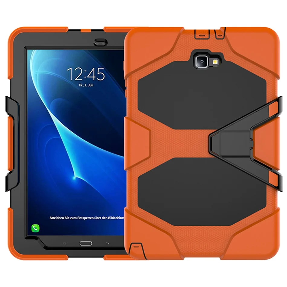 Axbety для samsung Galaxy Tab A6 A 10,1 T580 сверхмощный Полный Защитный Гибридный противоударный чехол для планшета - Цвет: orange