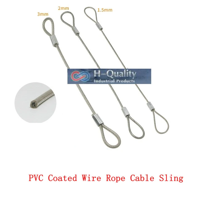 HQ 1.5-3MM PVC Coated Stainless Steel Wire Rope Sling Cable Lifting Sling  Assemblies with Strong