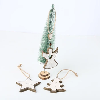 

Wooden Pendant Christmas Tree Hanging Angel five-pointed Star Crafts Hanging Ornament For Christmas Party Home Decoration