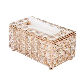 

Stylish Crystal Tissue Box Holder, Rectangular Napkin Holder Pumping Paperchase Dispenser, Facial Tissue Holder