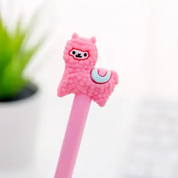 

1 Pcs 4 Colors Cartoon Cute Alpaca Gel Pen 0.38mm Student Pens Writing Stationery Kawaii Gift School For Kids Signature M2F0