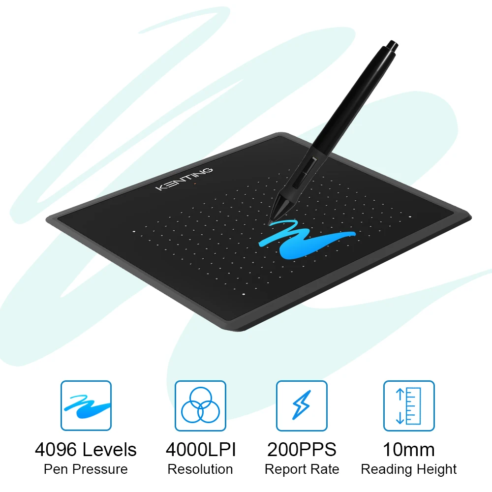 Beste 5 Inch Digitale Grafische Tekening Tablet Kenting K5540 4096 Niveaus Micro Usb Pen Tabletten Osu Handtekening Pad Voor Windows Macos