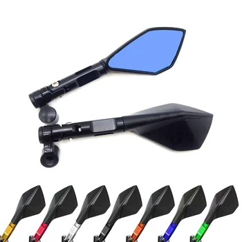 

CNC Aluminum Motorcycle Rearview Mirrors Blue Glass Motorcycle Side Mirror FOR vespa px jawa bmw r1200gs vespa gts xmax buell