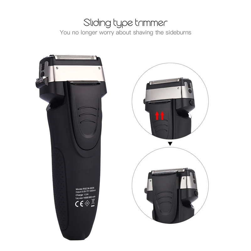 SURKER RSCX-9008 3D тройное плавающее для бритья светодиодный Мужская для бороды Мужская для бороды+ головка для лезвия