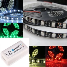 DC24V 5A 300LEDS For Home Party Waterproof 65 Tape 5M RGB LED Strip Lights Power Adapter Music Control 5050 Black PCB Strip