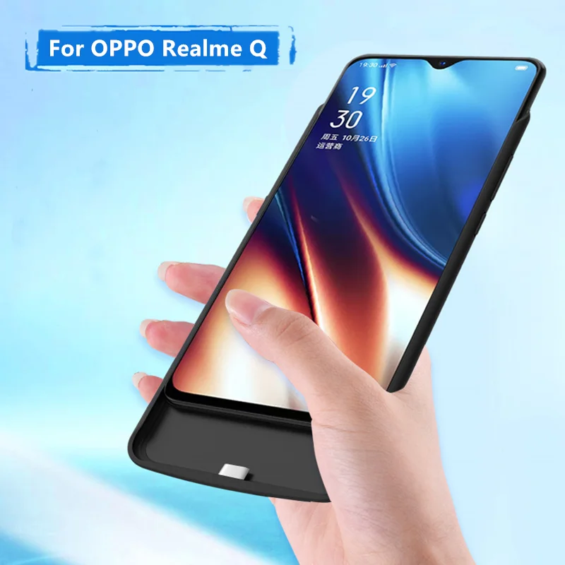 Чехол s для OPPO Realme Q, портативное Внешнее зарядное устройство, чехол для аккумулятора, 6500 мА/ч, внешний аккумулятор, чехол для зарядки аккумулятора