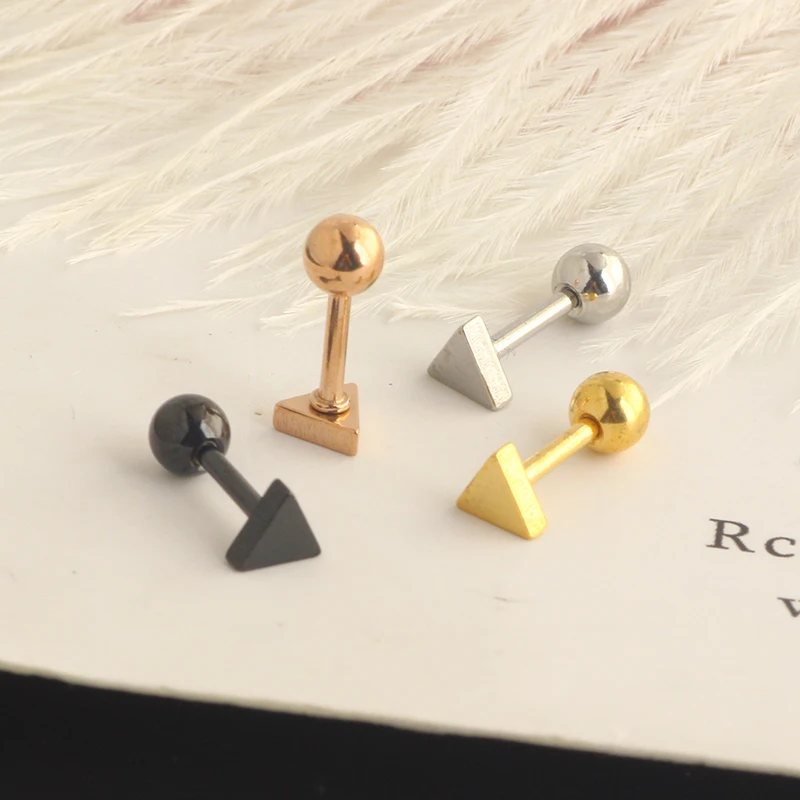 Stainless Steel Mini Stud Earrings Helix Cartilage Tragus Lobe Ear Piercing Jewelry Conch Ear Stud Barbell Wholesales 3 color