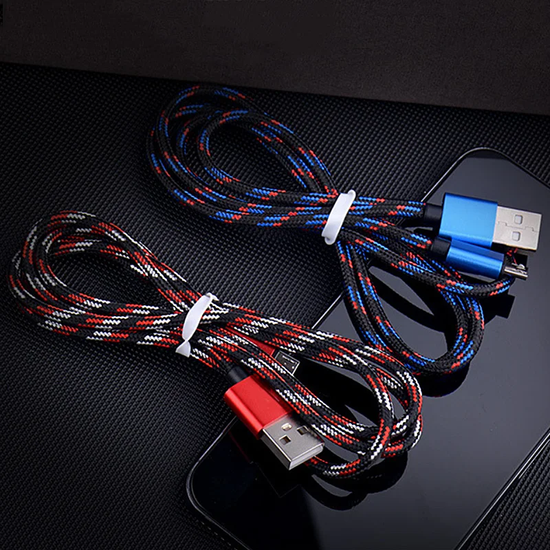 

Charging Cable For Android Devices Nylon Woven Aluminum Alloy 2A Mobile Phone Data Cables Smartphone Accessories Data Cable 2M