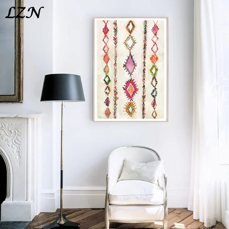 

Art Painting Moroccan Rug Art Poster Wall Deco Abstract Canvas Prints Pictures for Modern Livingroom Home Decoration Unframed