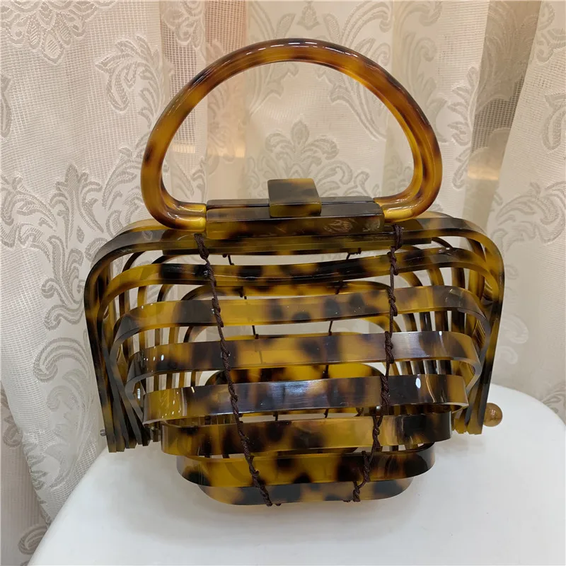 Акриловая круглая сумка, складная сумка, пляжная сумка для отдыха, модная женская сетчатая красная сумочка