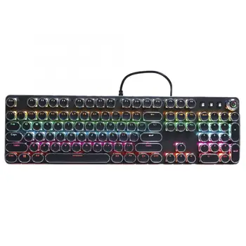 

104 Keys Retro Style Electroplated Keyboard Gaming Mechanical Keyboard with Lighting Effect for Desktop Laptop
