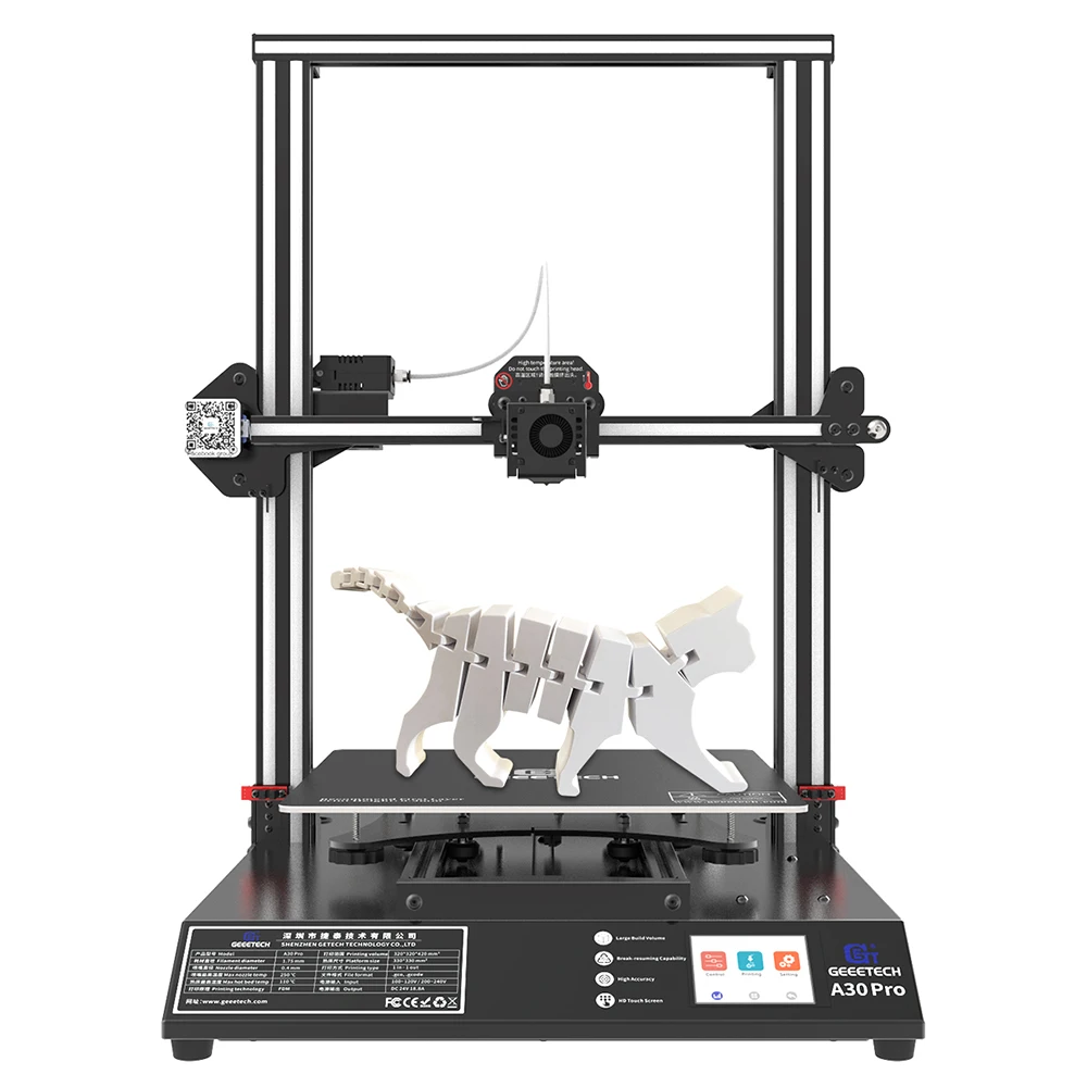 Geeetech 3D принтер A30Pro Dual Hotend GT2560 V4.0 Большой датчик накаливания Бесшумная печать FDM CE