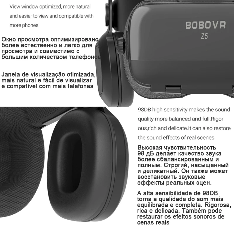 Bobovr Z5 Bobo VR видео Очки виртуальной реальности 3d шлем 3 D для iPhone Android телефона