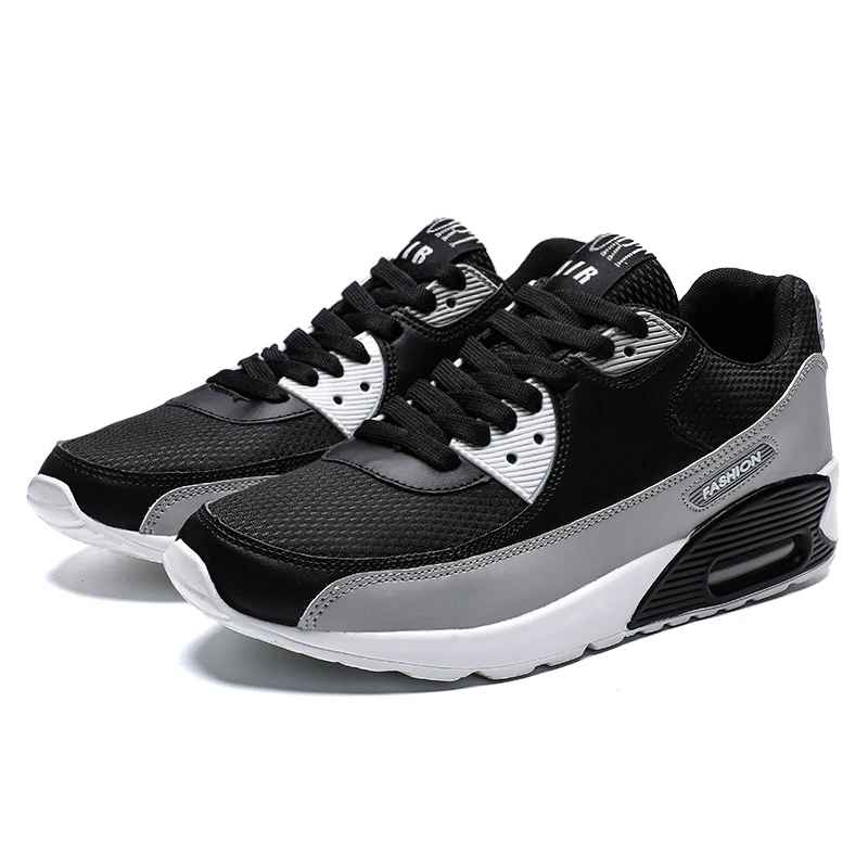 Мужские кроссовки для бега, спортивные кроссовки с воздушной подошвой, спортивная обувь для ходьбы, большие размеры 39-46, Мужские дышащие кроссовки, дешевые для бега - Цвет: Black