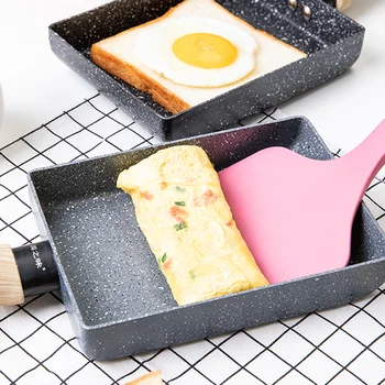 

Frying Pan Tamagoyaki Omelette Black Non-stick Pan Fry Egg Pan Pancake Kitchen Pot Only Use for Gas Cooker