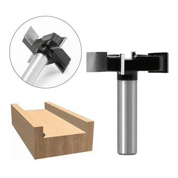 

12mm 1/2" Shank Wood Milling Cutter Planing Adapter Collet Surfacing Flattening Router Bit T-blade Slab Woodworking Tool