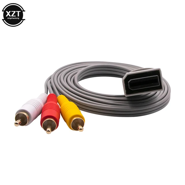 1.8 m 3 RCA Cable for Nintendo Wii Controller Console Audio Video AV Cables Composite 480p Gold-plated 3RCA for Nintend Wii Cord