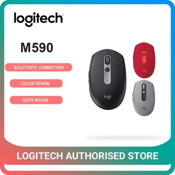 

Logitech M590 Mute Wireless Bluetooth Mouse Optical Silent Mice Dual Mode Receiver Home Office Mouse for PC Computer