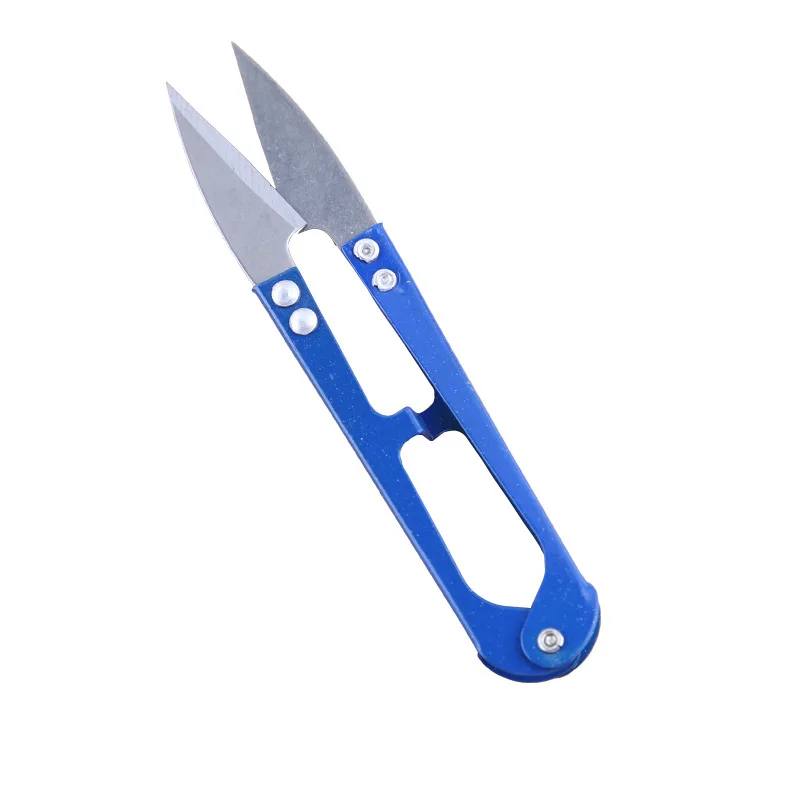 

Stainless Steel U-shaped Small Scissors Fishing Scissors with Cap Transparent with Cover of Scissors Yarn Cross-stitch