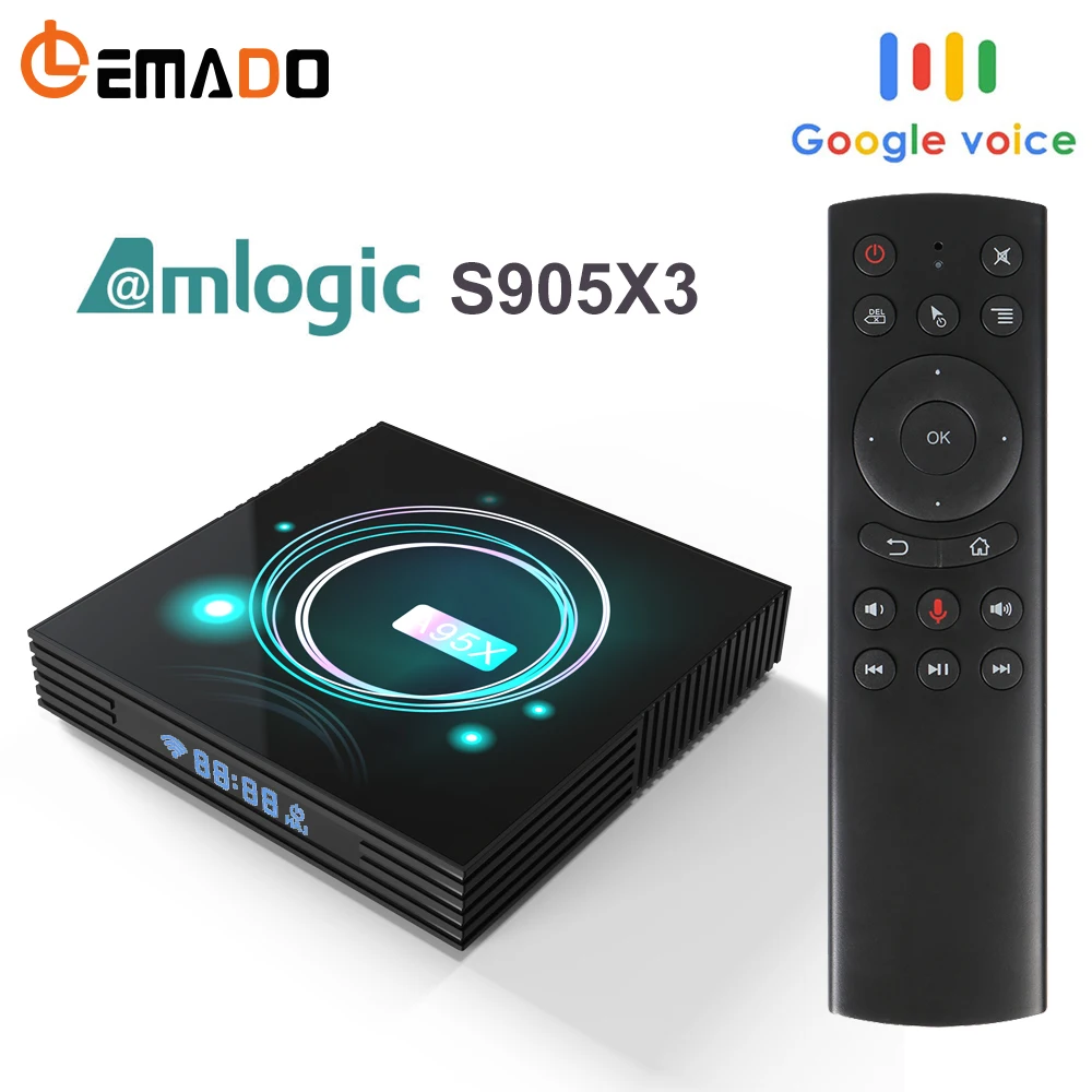 LEMADO A95X F3 Slim tv Box Android 9,0 Amlogic S905X3 4G 64G Поддержка 2,4G/5G wifi 100M HDMI 2,1 USB 3,0 4K HDR Android tv Box