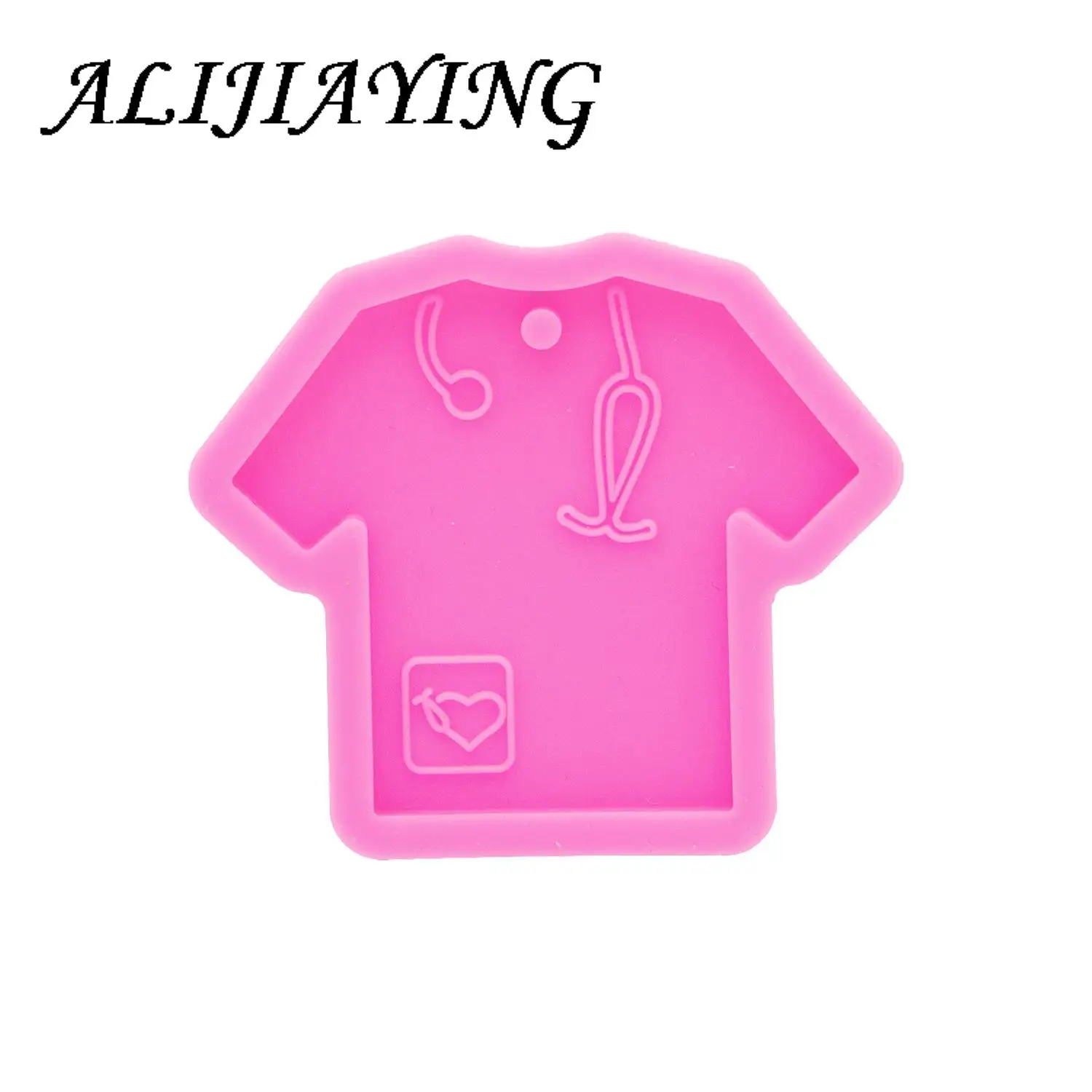 Glanz Innen Grippie Krankenschwester Peeling Silikon Form T-shirt Epoxy Handwerk Formen Ton Harz DIY für Abzeichen Reel DY0332 – Detail 3