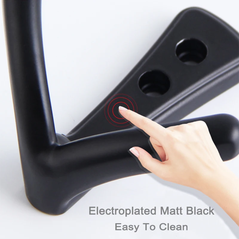 Double Wall Hook-Heavy Duty High Quality Stainless Steel Black Towel Hook Household Kitchen Door Window Hanger Coat  Hooks