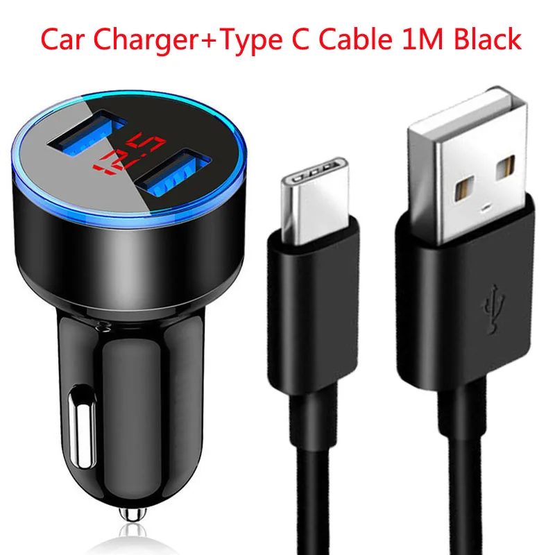 Car Fast Charger Type C USB Cable For Samsung S21 S20 S10 S9 Plus A22 A32 A42 A52 A72 5G F42 F62 Type C USB Car Charger Cable 65w usb c charger Chargers