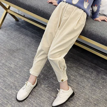 

Corduroy Pink Beige Pants For Teenage Girls Winter Autumn 2019 Mid Waist Trousers Kids Pant Clothing Children Straight Bottoms