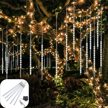 

5 In 1 AC110-240V 50CM Waterproof IP65 180LED Meteor Shower Rain 5 Tubes String Light Holiday Party Christmas Outdoor Decor