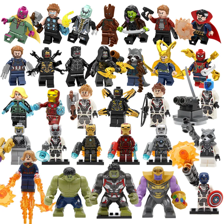 

Marvel Avengers 4 Endgame Thanos Captain America Super Heroes Figures Iron Man Black Widow Building Blocks Toys Gifts Legoing