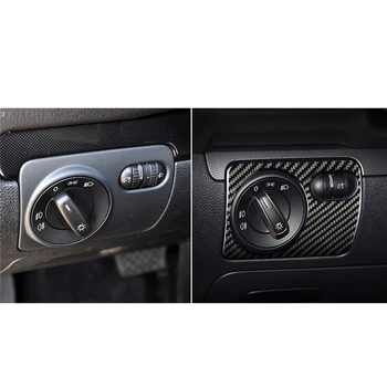 

For VW Golf 6 Gti R MK6 2008-2012 Vehicle Interior Front Headlight Switch Cover Trim Decals Car Styling Carbon Fiber Stickers
