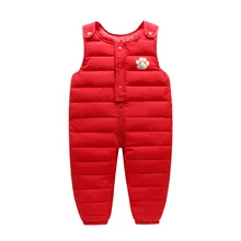 Детский хлопковый комбинезон на пуху, детские длинные штаны на осень и зиму, штаны с хлопковой подкладкой для маленьких девочек и мальчиков, комбинезон для девочек, детская одежда