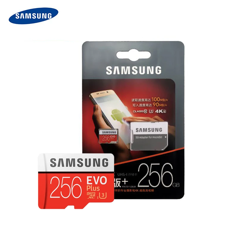 Карта памяти SAMSUNG Micro SD 256 ГБ 32 ГБ 64 Гб 128 ГБ 512 ГБ SDHC SDXC класс EVO+ класс 10 C10 UHS TF SD карты транс флэш Microsd