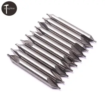 

Hot 10Pcs 1.5*4mm HSS Center Drill Bit 2 Flutes 60 Degree Angle Countersink Drill Bits Tool for Hole Machining Reduces Error
